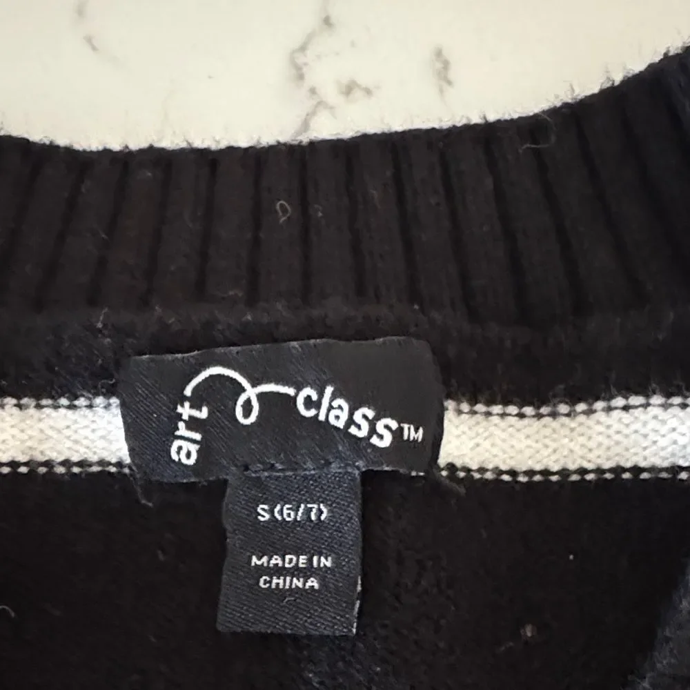 Art Class Black and White Knit Sweater Vest